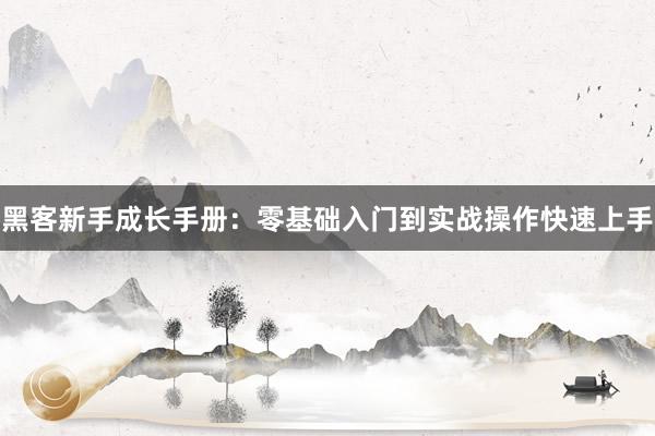 黑客新手成长手册：零基础入门到实战操作快速上手