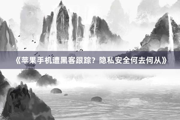 《苹果手机遭黑客跟踪？隐私安全何去何从》